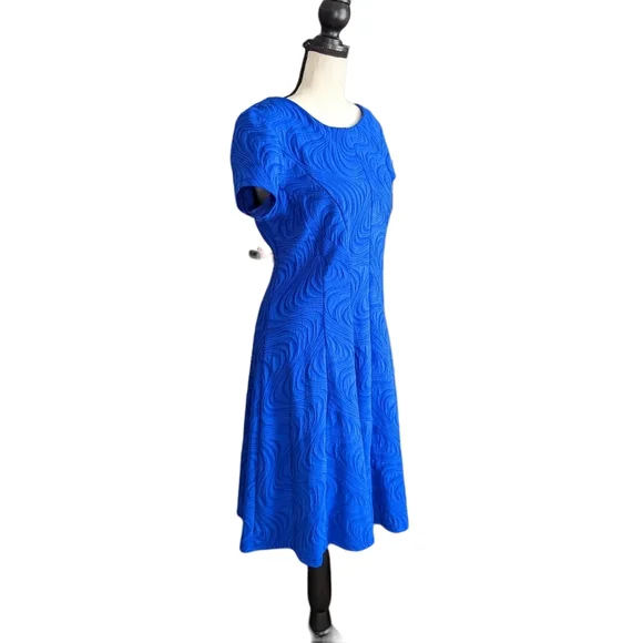 Studio One New York Blue Fit and Flare Dress Size 10 - Picture 2 of 9